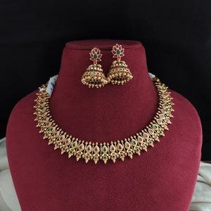 Antique Kerala Mango Necklace Set with Matching Jhumkis