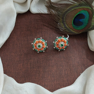 92.5 Pure Silver Zircon Stud Earrings