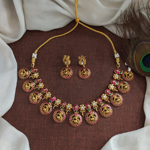 Jadau Kundan Necklace Set – Nakshi & Peacock Design