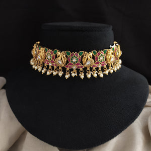 Gold-Plated Jadau Kundan Peacock Choker