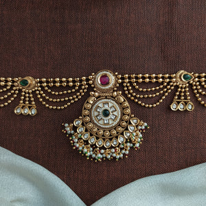 Rajwadi Plain Gold Finish Side Kandora – Layered Hip Chain