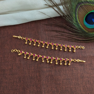 Pure Silver Gold Plated Antique Matil (Ear-chain)