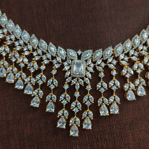 Three Tones of Enchantment the Astonishing Look Zircon Necklace Sets