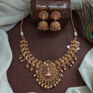 Antique Lakshmi Necklace with Jhumki