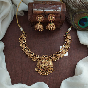 Antique Peacock Motif Necklace Set