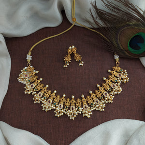 "Antique Guttapusalu Lakshmi Necklace Set"