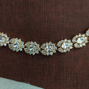 Gold-Plated Zircon Necklace Set with Matching Studs - Available in 8 Vibrant Colors