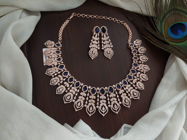 Pretty Modern Design Necklace set in multi color stones Sonal