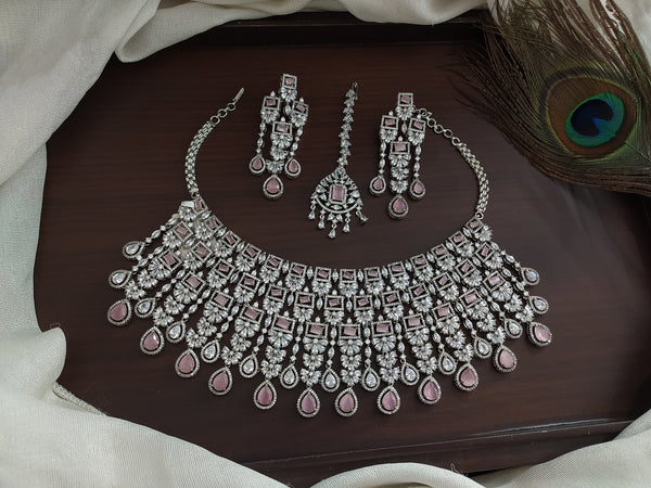 Flexible Choker Set in baby Pink Color - Main Image