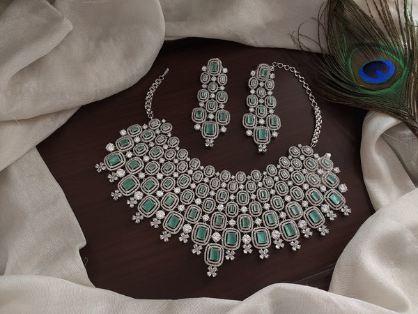 Beautiful Heavy Bridal choker Set In Mint Colour Sonal Fashion