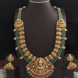 Antique Lakshmi Long Haram Set with Nakshi Work