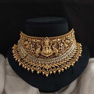 Antique Nakshi Work Festive Lakshmi Choker Set