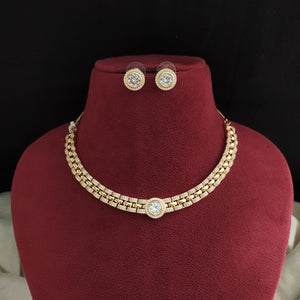 Gold-Plated Zircon Necklace Set