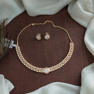 Gold-Plated Zircon Necklace Set