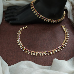 Gold-Plated Zircon Anklets