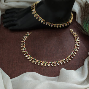 Gold-Plated Zircon Anklets