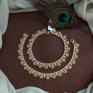 Gold-Plated Zircon Anklets