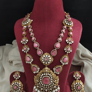 Stunning Double-Layered Haram Set with Moissanite and Kundan Stones