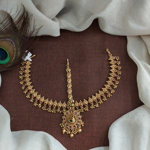 Antique Gold Peacock Tikka Set – A Timeless Bridal Treasure