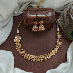 Antique Kerala Mango Necklace Set with Matching Jhumkis