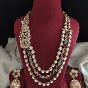 Moissanite Layered Haram Set with Matching Jhumki