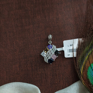 Silver Rhodium Zircon Pendant Set – Vibrant Elegance