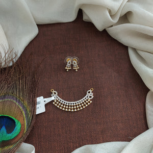Diamond Finish Zircon Mangalsutra Pendant Set – Elegant Karwa Chauth Special