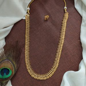 Antique Plain Gold Look Kasumalai Long Haram Set