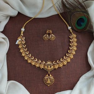 Antique Necklace Set ~ Lakshmi Pendant with Kasumalai Design