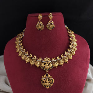 Antique Necklace Set ~ Lakshmi Pendant with Kasumalai Design
