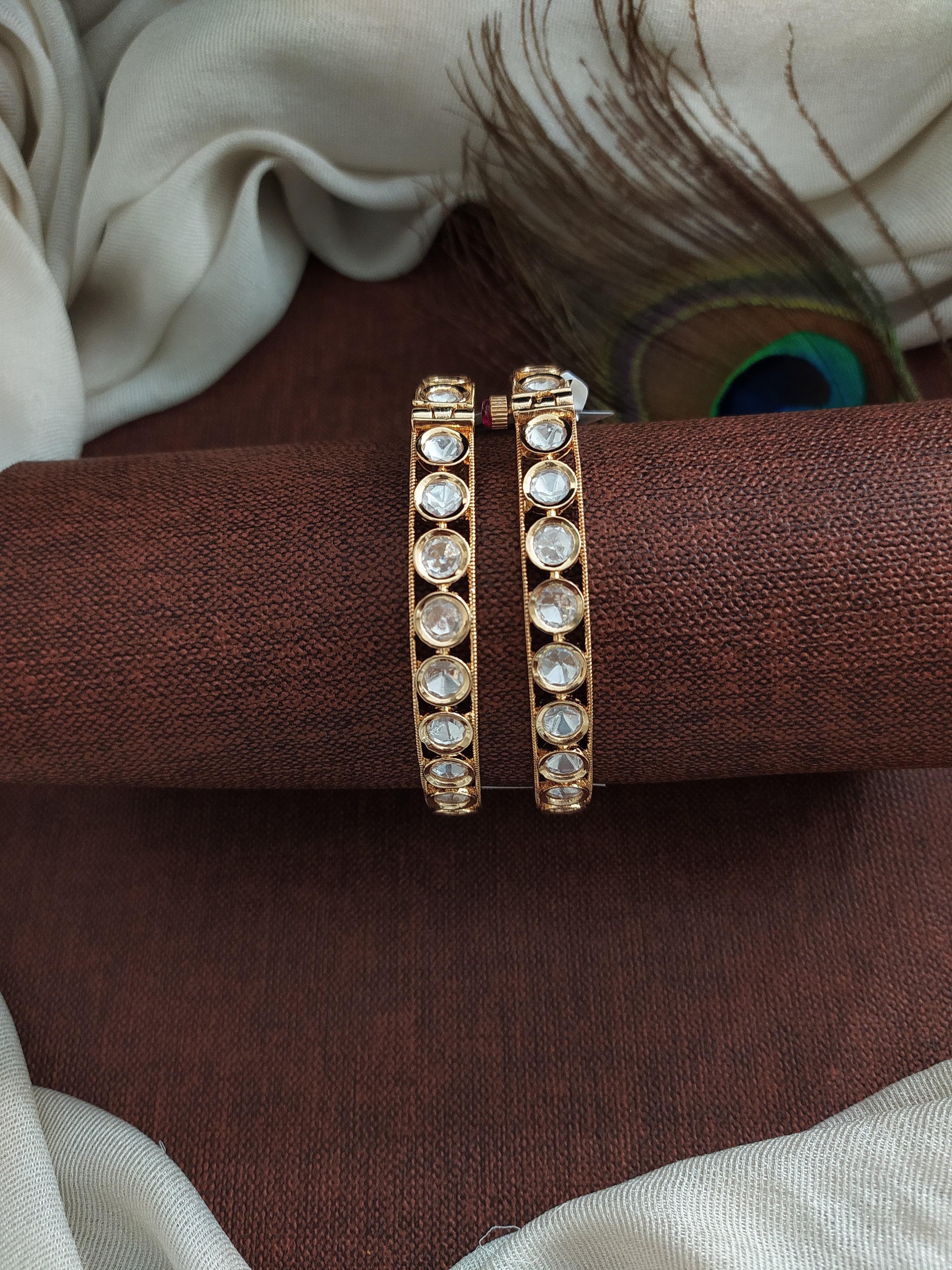 Polki Kundan Round-Shaped Openable Kada Sonal Fashion Jewellery