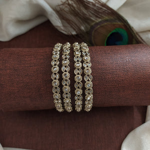 Uncut Polki Mehandi Bangles – A Blend of Elegance and Tradition