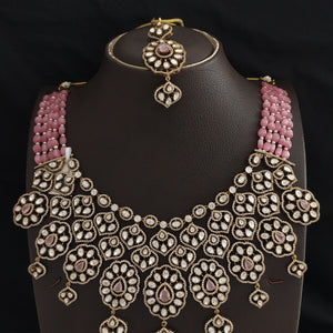 Victorian Bridal Necklace Set with Beaded Comfort Design