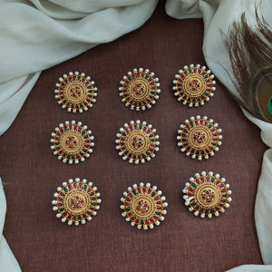 Antique Kemp Stones Hair Billa Set (9 Pcs)