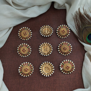 Antique Kemp Stones Hair Billa Set (9 Pcs)