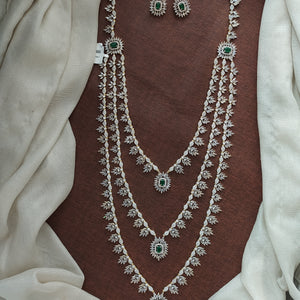 Diamond-Finish Zircon Triple-Layered Haram Set