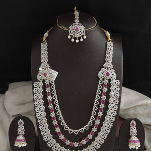 Zircon Ruby & White Layered Haram Set