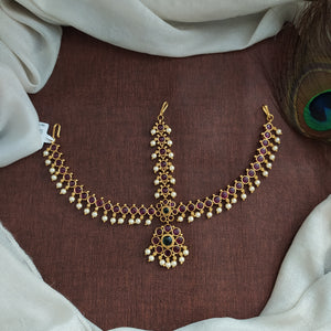 Antique Kemp Stones Tikka Set – Festive Hair Accessory