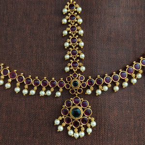 Antique Kemp Stones Tikka Set – Festive Hair Accessory