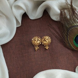 Antique Finish Peacock Designed Studs