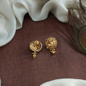 Antique Finish Peacock Designed Studs
