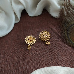 Antique Peacock-Designed Studs – Timeless Elegance