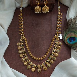Antique Nakshi Work Peacock Double-Layered Haram Set