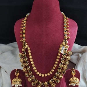 Antique Nakshi Work Peacock Double-Layered Haram Set