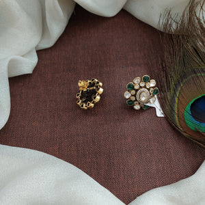 Floral Design Pure Silver Moissanite Screw-Back Studs