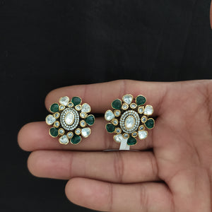 Floral Design Pure Silver Moissanite Screw-Back Studs