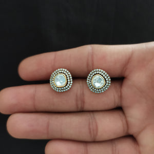 Pure Silver Moissanite Studs in Full White for Everyday Wear