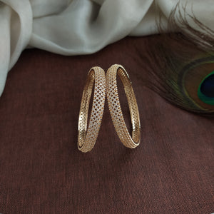 Zircon Stones Full White Bangles – Available in Gold, Rose-Gold, and Rhodium Finishes