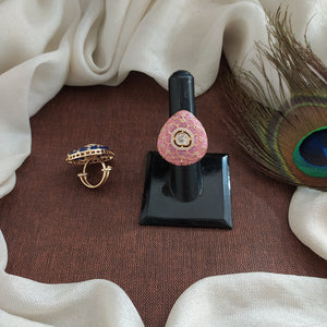 Kundan Meenakari-Work Adjustable Rings – Vibrant Colors for Every Style