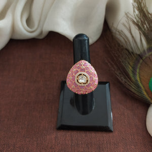 Kundan Meenakari-Work Adjustable Rings – Vibrant Colors for Every Style